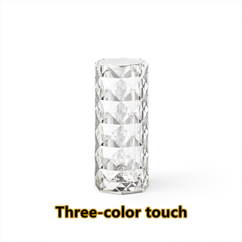 Nordic Crystal Lamp USB Table Lamps Bedroom Touch Dimming Atmosphere Diamond Night Light Rose Projector Lamp Decor - Image 2